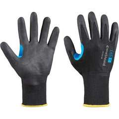 Cut, Puncture & Abrasive-Resistant Gloves: Size M, ANSI Cut A5, ANSI Puncture 1, Nitrile, HPPE Black, Palm Coated, HPPE Lined, HPPE Back, Nitrile Dipped Grip, ANSI Abrasion 6