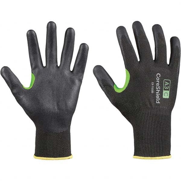 Cut, Puncture & Abrasive-Resistant Gloves: Size M, ANSI Cut A3, ANSI Puncture 1, Nitrile, HPPE Black, Palm Coated, HPPE Lined, HPPE Back, Nitrile Dipped Grip, ANSI Abrasion 6