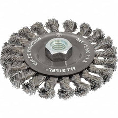 WALTER Surface Technologies - 6" OD, 5/8-11 Arbor Hole, Knotted Steel Wheel Brush - Exact Industrial Supply