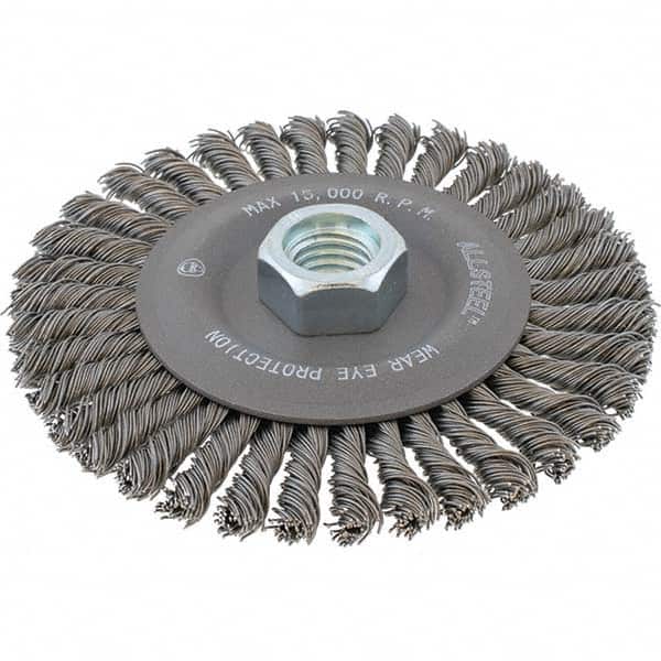 WALTER Surface Technologies - 4-1/2" OD, 5/8-11 Arbor Hole, Stringer Bead Steel Wheel Brush - Exact Industrial Supply