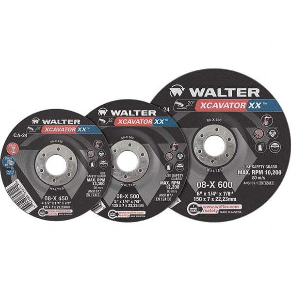WALTER Surface Technologies - Cutoff Wheels Tool Compatibility: Angle Grinders Wheel Diameter (Inch): 6 - Exact Industrial Supply