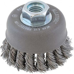 WALTER Surface Technologies - 3" Diam 5/8-11 Threaded Arbor Steel Fill Cup Brush - Exact Industrial Supply