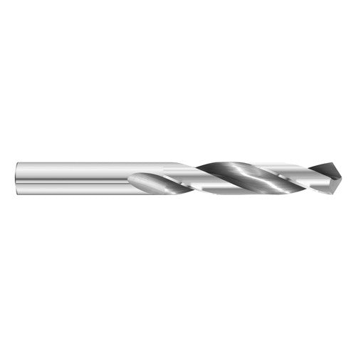 #44 Dia. × 0.086″ Shank × 1″ Flute Length × 2″ OAL, 7xD, 118°, Uncoated, 2xD Flute, External Coolant, Round Solid Carbide Drill - Exact Industrial Supply