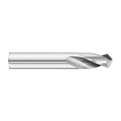 1/8″ Dia. × 1/8″ Shank × 5/8″ Flute Length × 2″ OAL, 5xD, 118°, Uncoated, 2xD Flute, External Coolant, Round Solid Carbide Drill