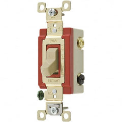 Bryant Electric - Wall & Dimmer Light Switches Switch Type: Three Way Switch Operation: Toggle - Exact Industrial Supply