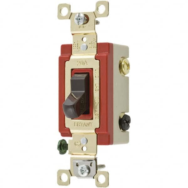 Bryant Electric - Wall & Dimmer Light Switches Switch Type: Three Way Switch Operation: Toggle - Exact Industrial Supply