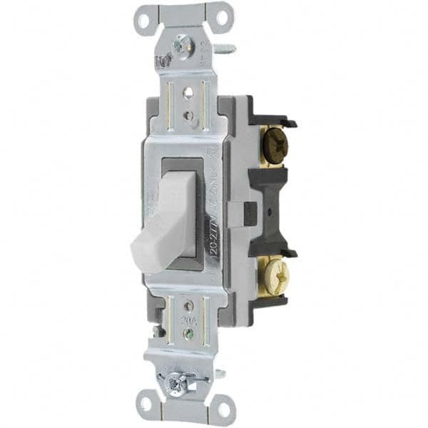 Bryant Electric - Wall & Dimmer Light Switches Switch Type: Three Way Switch Operation: Toggle - Exact Industrial Supply