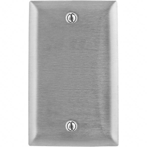Bryant Electric - Wall Plates; Wall Plate Type: Blank Wall Plate ; Color: Metallic ; Wall Plate Configuration: Blank ; Material: Stainless Steel ; Shape: Rectangle ; Wall Plate Size: Standard - Exact Industrial Supply