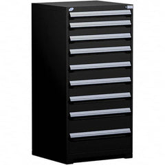 Rousseau Metal - 9 Drawer Black Steel Modular Storage Cabinet - Exact Industrial Supply
