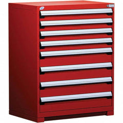 Rousseau Metal - 8 Drawer Flame Red Steel Modular Storage Cabinet - Exact Industrial Supply