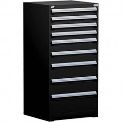 Rousseau Metal - 9 Drawer Black Steel Modular Storage Cabinet - Exact Industrial Supply