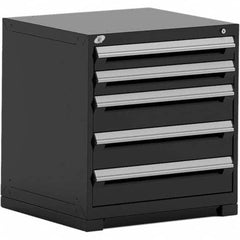 Rousseau Metal - 5 Drawer Black Steel Modular Storage Cabinet - Exact Industrial Supply