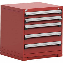 Rousseau Metal - 5 Drawer Flame Red Steel Modular Storage Cabinet - Exact Industrial Supply