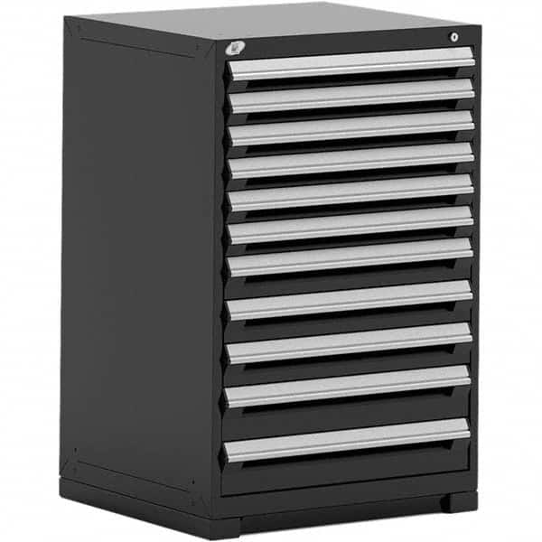 Rousseau Metal - 11 Drawer Black Steel Modular Storage Cabinet - Exact Industrial Supply