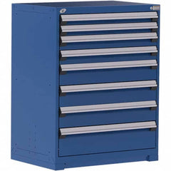 Rousseau Metal - 8 Drawer Avalanche Blue Steel Modular Storage Cabinet - Exact Industrial Supply