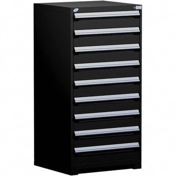 Rousseau Metal - 9 Drawer Black Steel Modular Storage Cabinet - Exact Industrial Supply