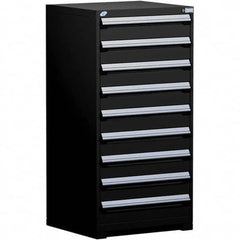 Rousseau Metal - 9 Drawer Black Steel Modular Storage Cabinet - Exact Industrial Supply