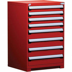 Rousseau Metal - 8 Drawer Flame Red Steel Modular Storage Cabinet - Exact Industrial Supply