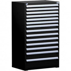 Rousseau Metal - 14 Drawer Black Steel Modular Storage Cabinet - Exact Industrial Supply