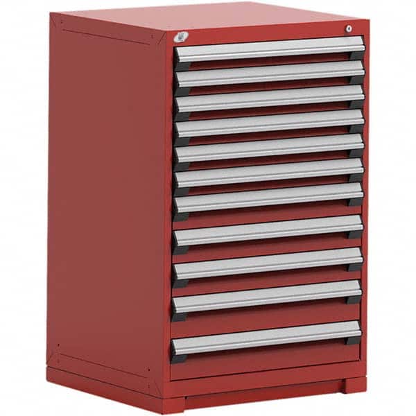 Rousseau Metal - 11 Drawer Flame Red Steel Modular Storage Cabinet - Exact Industrial Supply