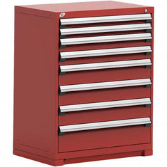 Rousseau Metal - 8 Drawer Flame Red Steel Modular Storage Cabinet - Exact Industrial Supply