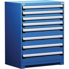 Rousseau Metal - 8 Drawer Avalanche Blue Steel Modular Storage Cabinet - Exact Industrial Supply