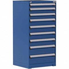 Rousseau Metal - 9 Drawer Avalanche Blue Steel Modular Storage Cabinet - Exact Industrial Supply