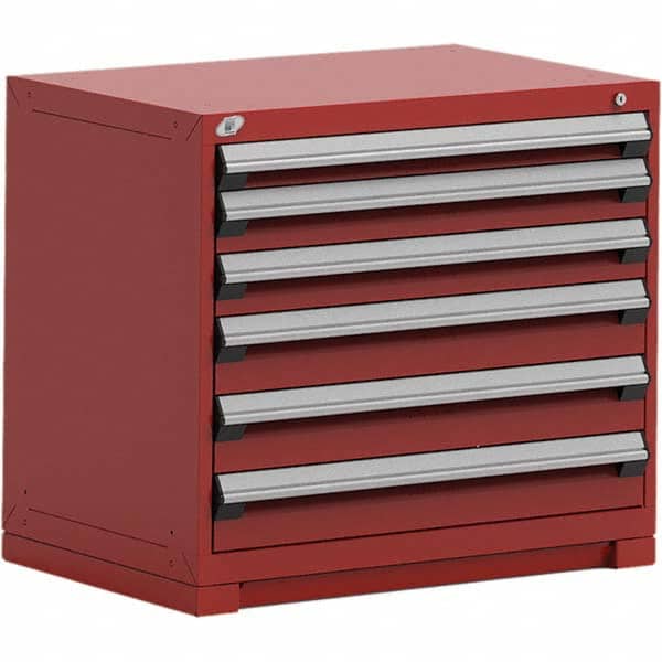 Rousseau Metal - 6 Drawer Flame Red Steel Modular Storage Cabinet - Exact Industrial Supply