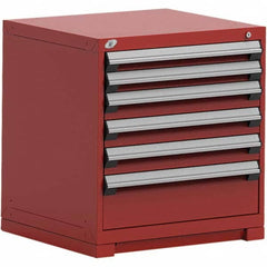 Rousseau Metal - 6 Drawer Flame Red Steel Modular Storage Cabinet - Exact Industrial Supply