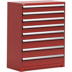 Rousseau Metal - 8 Drawer Flame Red Steel Modular Storage Cabinet - Exact Industrial Supply
