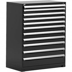 Rousseau Metal - 11 Drawer Black Steel Modular Storage Cabinet - Exact Industrial Supply