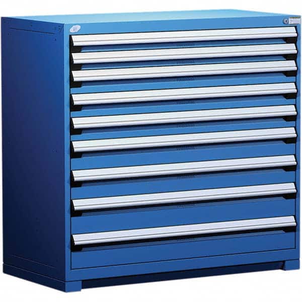 Rousseau Metal - 9 Drawer Avalanche Blue Steel Modular Storage Cabinet - Exact Industrial Supply