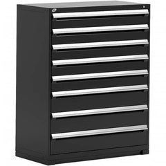 Rousseau Metal - 8 Drawer Black Steel Modular Storage Cabinet - Exact Industrial Supply