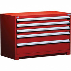Rousseau Metal - 5 Drawer Flame Red Steel Modular Storage Cabinet - Exact Industrial Supply