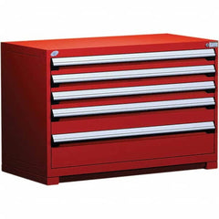Rousseau Metal - 5 Drawer Flame Red Steel Modular Storage Cabinet - Exact Industrial Supply