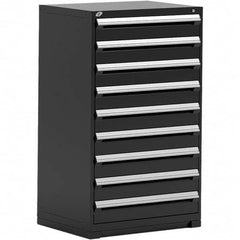 Rousseau Metal - 9 Drawer Black Steel Modular Storage Cabinet - Exact Industrial Supply