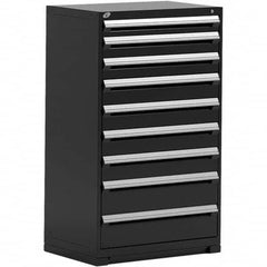 Rousseau Metal - 9 Drawer Black Steel Modular Storage Cabinet - Exact Industrial Supply