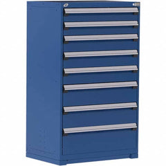 Rousseau Metal - 8 Drawer Avalanche Blue Steel Modular Storage Cabinet - Exact Industrial Supply