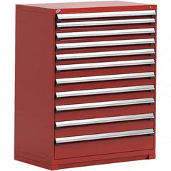 Rousseau Metal - 11 Drawer Flame Red Steel Modular Storage Cabinet - Exact Industrial Supply