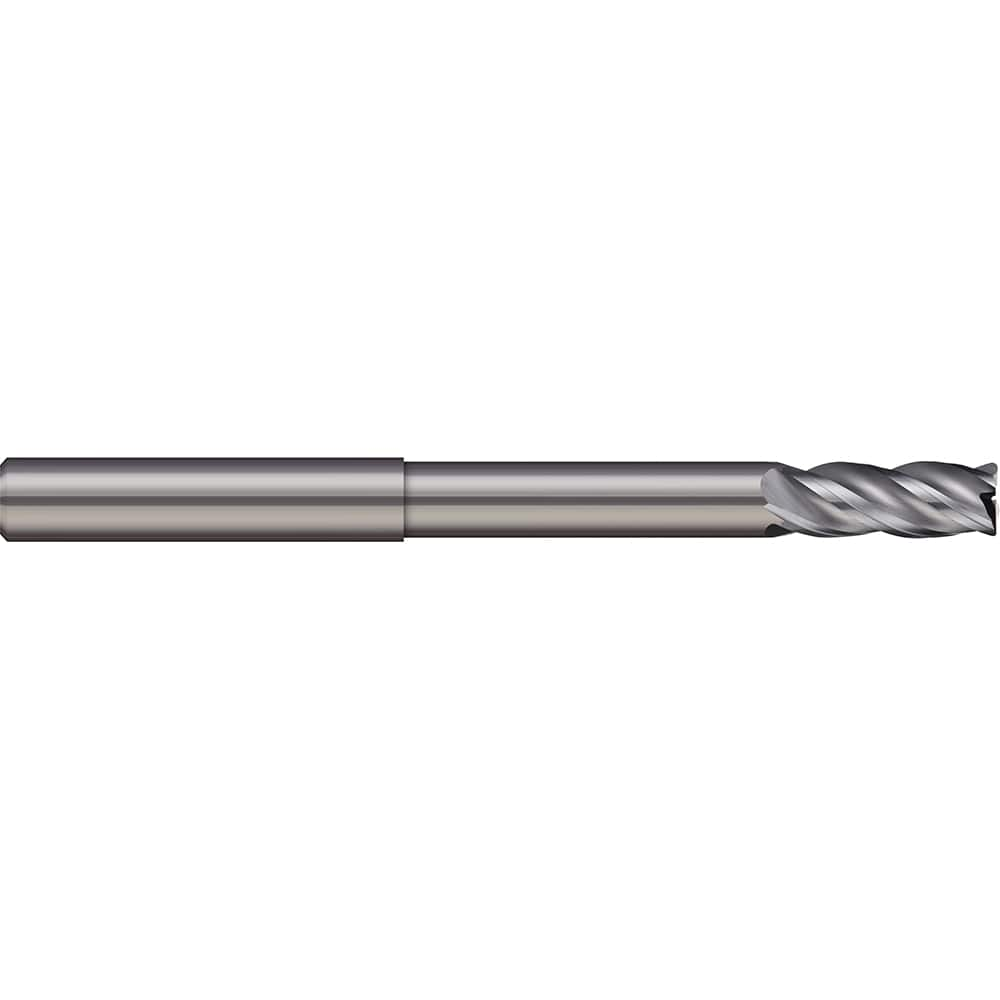 Corner Radius End Mill: 5/8″ Dia, 1-1/4″ LOC, 0.03″ Radius, 4 Flutes, Solid Carbide 6″ OAL, 5/8″ Shank Dia, 38 ° Helix, Bright/Uncoated, Corner Radius End