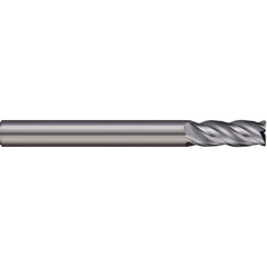 Corner Radius End Mill: 0.1181″ Dia, 0.2362″ LOC, 4 Flutes, Solid Carbide 38 ° Helix, Bright/Uncoated, Corner Radius End