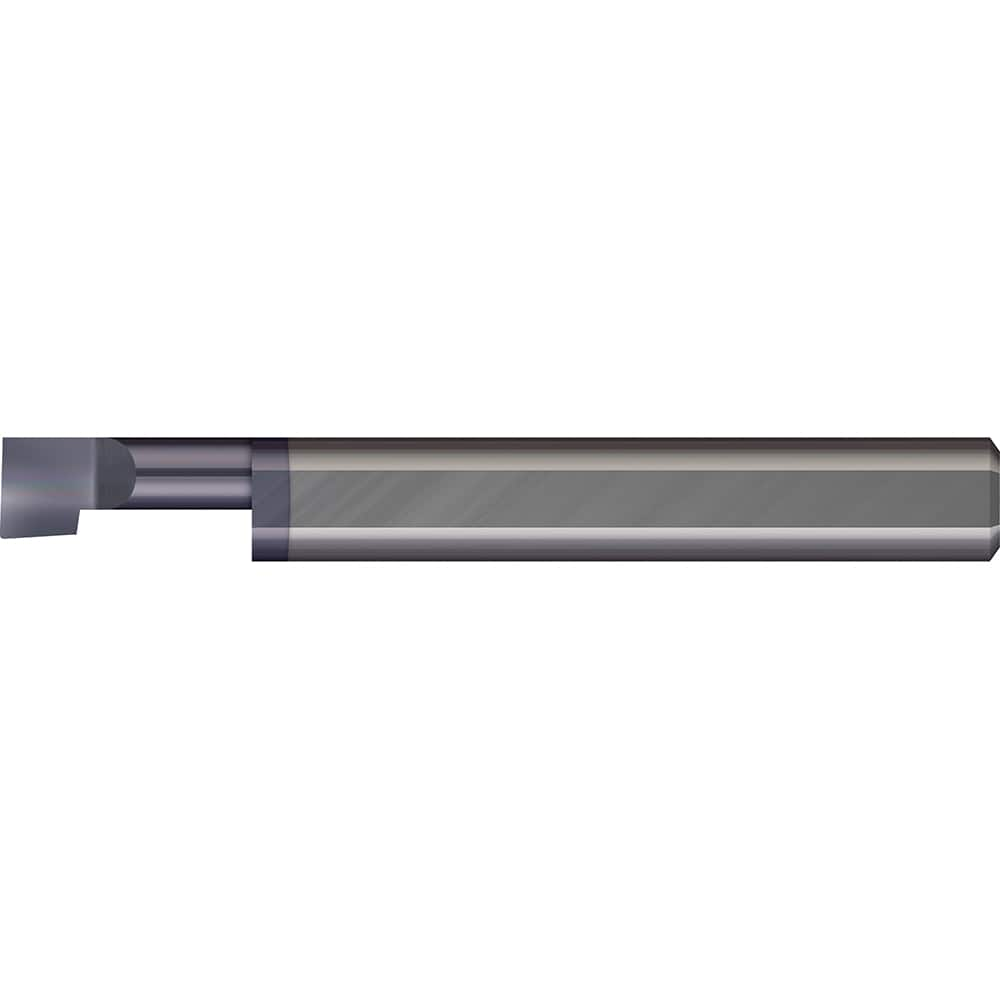 Boring Bar: 0.29″ Min Bore, 1″ Max Depth, Right Hand Cut, Solid Carbide 5/16″ Shank Dia, 2-1/2″ OAL, 0.006″ Corner Radius