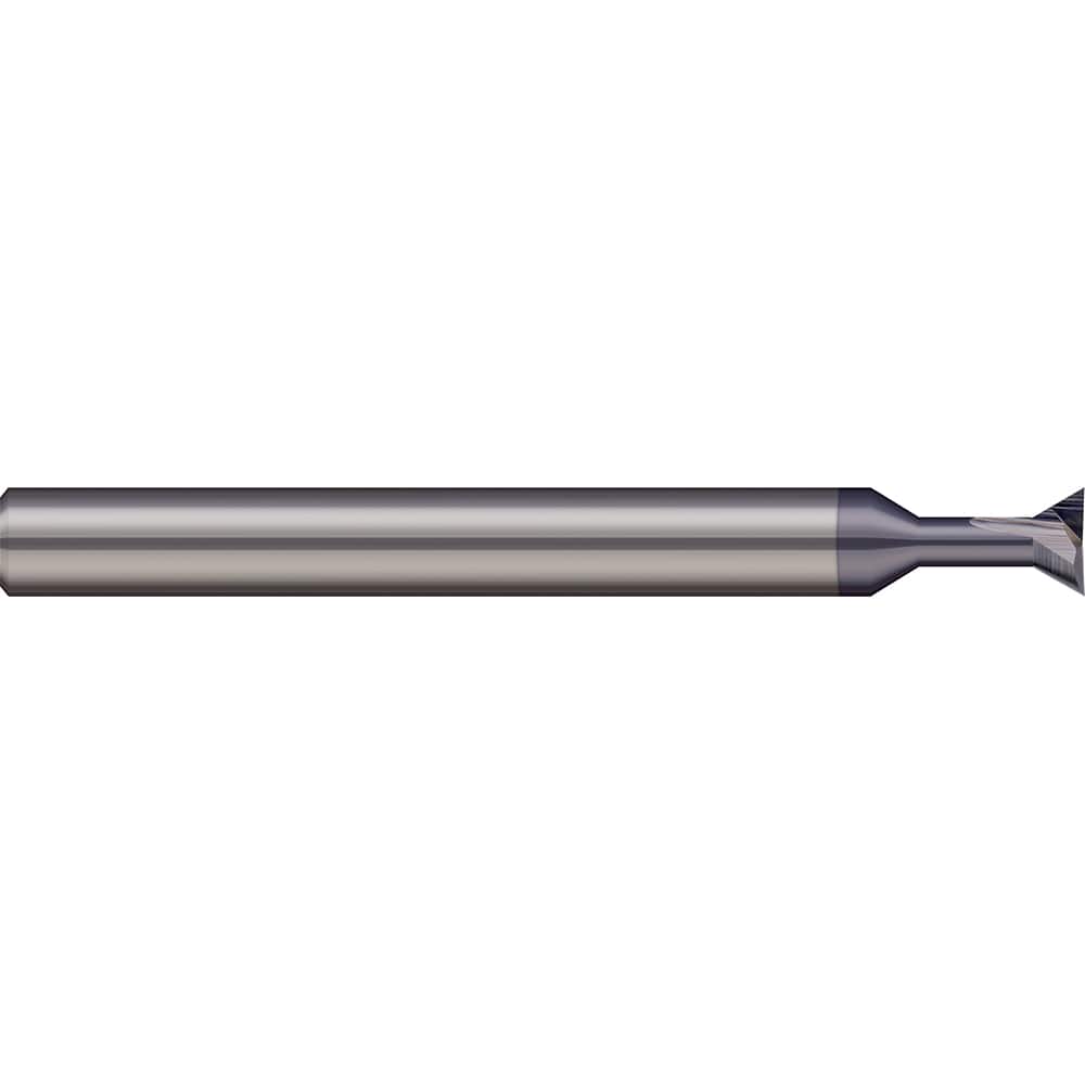 Micro 100 - 30° 1/8" Cut Diam, 0.095" Cut Width, Solid Carbide Dovetail Cutter - Exact Industrial Supply