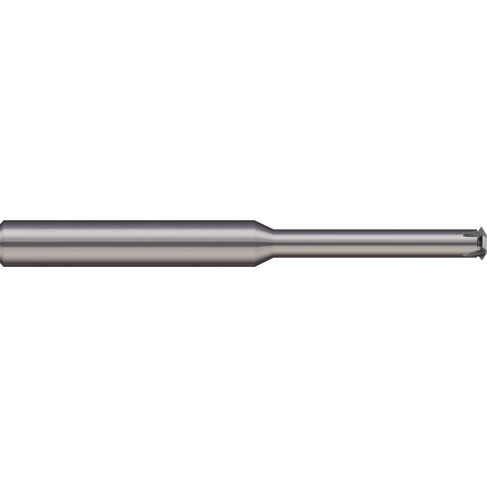 Single Profile Thread Mill: 1/4-18 to 1/4-56, 18 to 56 TPI, Internal & External, 4 Flutes, Solid Carbide 0.18″ Cut Dia, 1/4″ Shank Dia, 2.5″ OAL, Bright/Uncoated