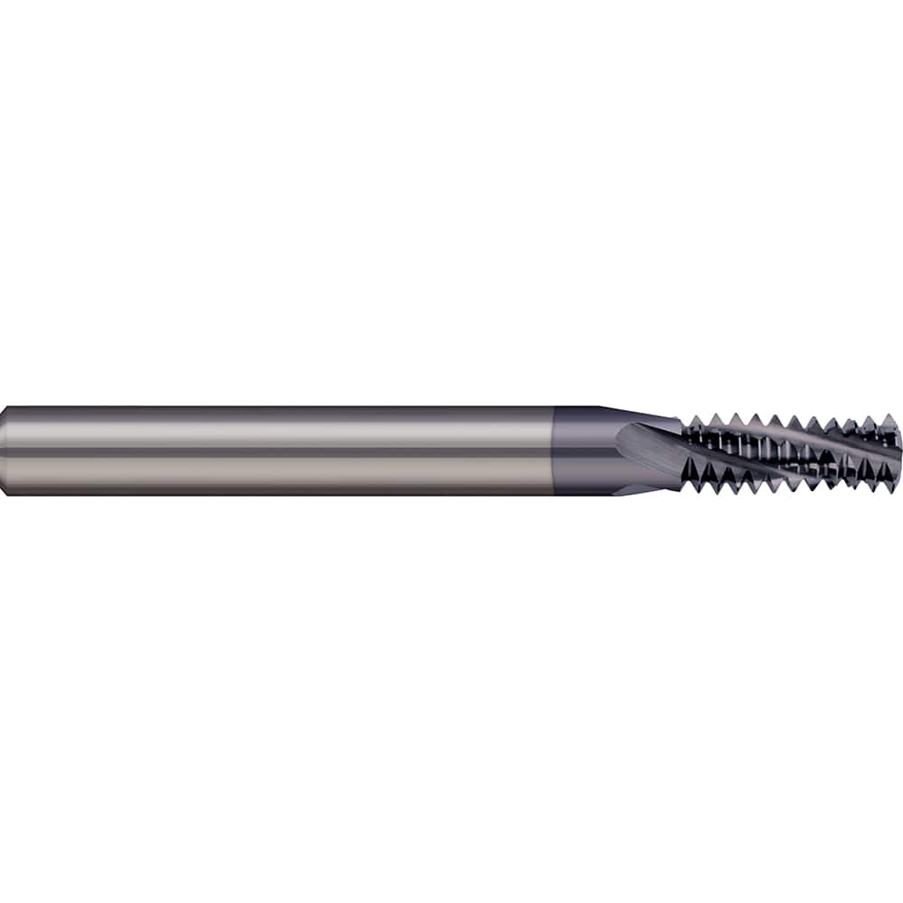Micro 100 - 1-8 Internal/External 8 TPI 5/8" Shank 4-Flute Solid Carbide Helical Flute Thread Mill - Exact Industrial Supply