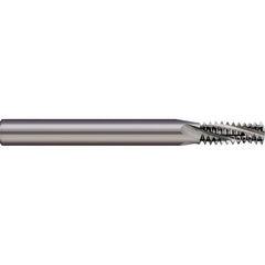 Micro 100 - 6-32 Internal/External 32 TPI 1/4" Shank 2-Flute Solid Carbide Helical Flute Thread Mill - Exact Industrial Supply