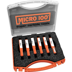 Micro 100 - Grooving Tool Sets; Material: Solid Carbide ; Minimum Shank Diameter (Inch): 1/4 ; Maximum Shank Diameter (Inch): 5/16 ; Overall Length (Inch): 2-1/2 ; Number of Pieces: 6.000 - Exact Industrial Supply