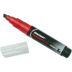 Ability One - Markers & Paintsticks; Type: Permanent Marker ; Color: Red ; Ink Type: Water Base ; Tip Type: Chisel - Exact Industrial Supply