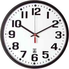 Ability One - Wall Clocks; Type: Wall Clock ; Display Type: Analog ; Power Source: (1) AA Battery ; Face Color: White ; Case Color: Black ; Face Diameter: 12-3/4 (Inch) - Exact Industrial Supply