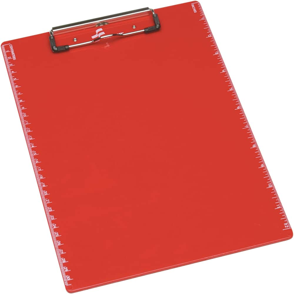 Ability One - Clip Boards; Color: Red ; Length (Inch): 12 ; Width (Inch): 9 - Exact Industrial Supply